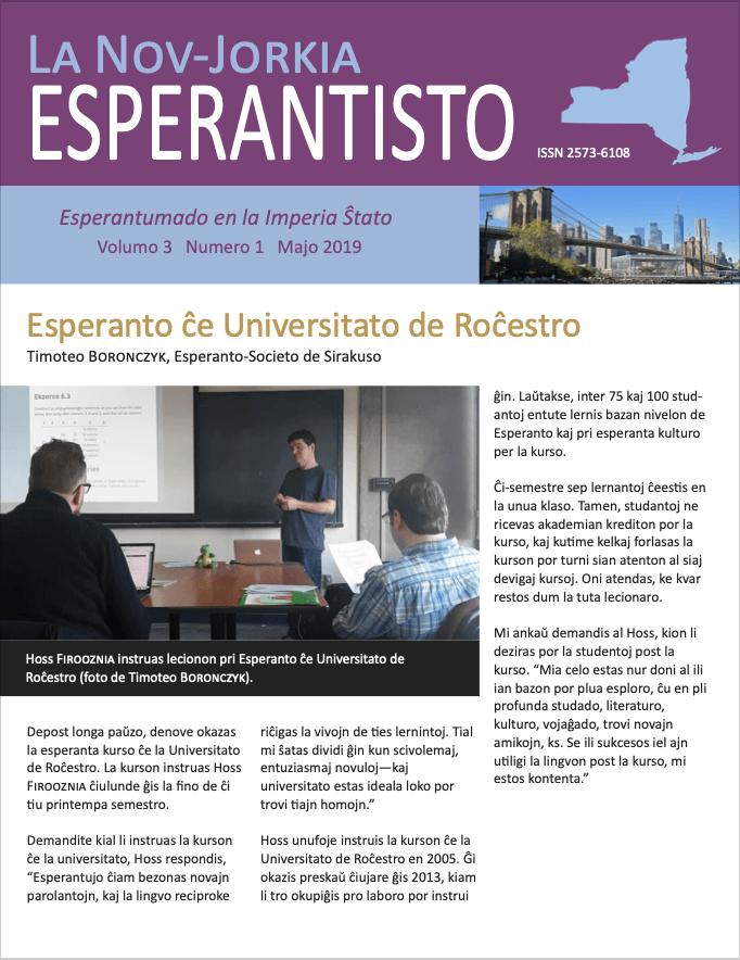La Nov-Jorkia Esperantisto 2019/05