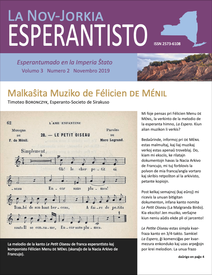 La Nov-Jorkia Esperantisto 2019/11
